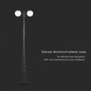 V-TAC aialaterna raam 2xE27 LED-pirnidega (pirnid ei kuulu komplekti), matt must, IP44