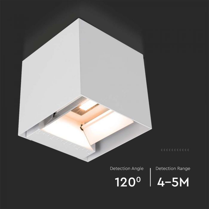 3W(860Lm) светодиодный солнечный передний светильник с PIR датчиком, V-TAC, IP65, квадратный, белый, теплый белый свет 3000K