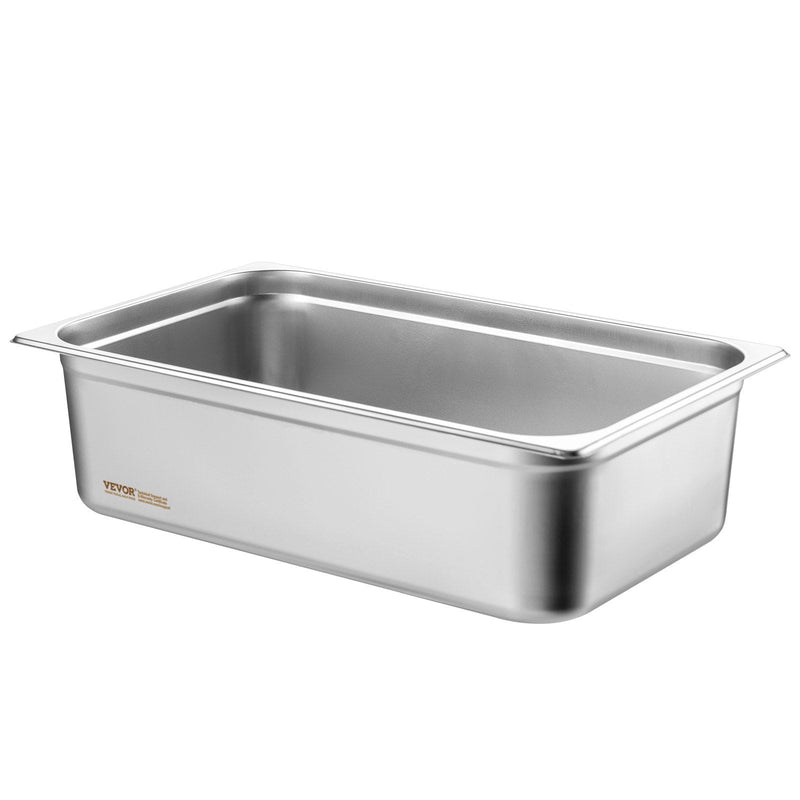 VEVOR 6 gab. pilna izmēra tvaika galda pannas, nerūsējošais tērauds, 15 cm dziļums