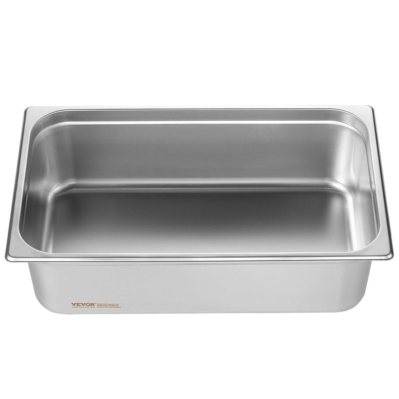VEVOR 6 gab. pilna izmēra tvaika galda pannas, nerūsējošais tērauds, 15 cm dziļums