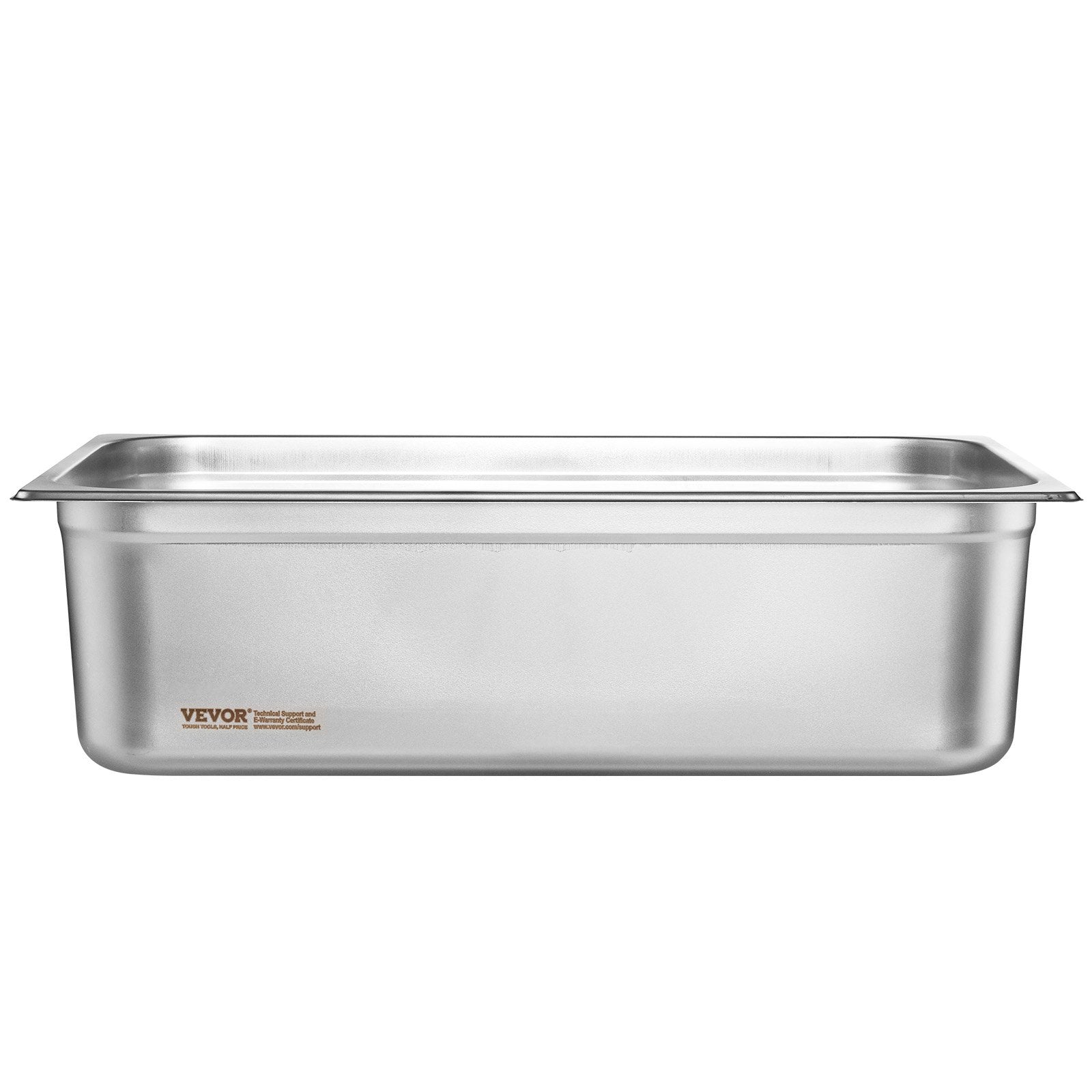 VEVOR 6 gab. pilna izmēra tvaika galda pannas, nerūsējošais tērauds, 15 cm dziļums