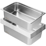 VEVOR 6 gab. pilna izmēra tvaika galda pannas, nerūsējošais tērauds, 15 cm dziļums