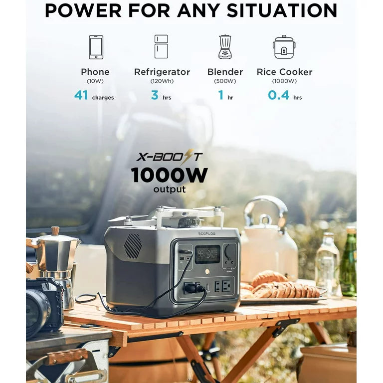 Ecoflow River 2 Max uzlādes stacija 512Wh, 9 izejas, 500W izvade, X-Boost 1000W
