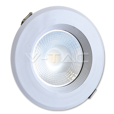 20W(1700Lm) LED COB infälld takarmatur, V-TAC, IP20, rund, vit, kallvitt ljus 6000K