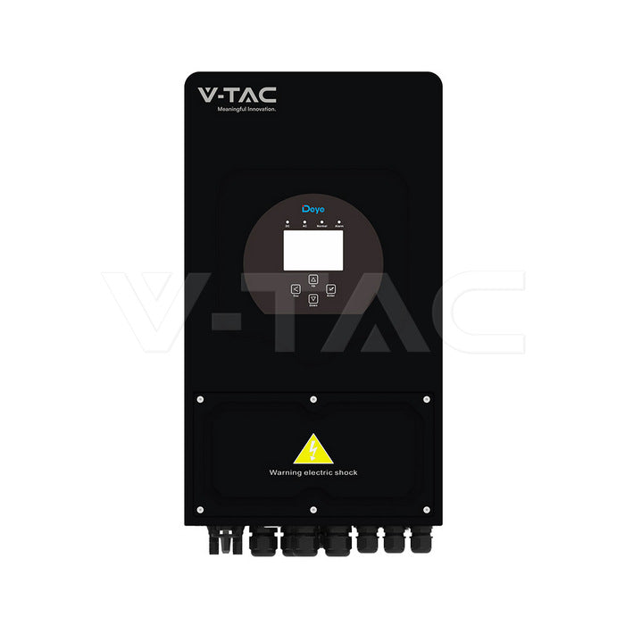 5 kW hibrīdais saules invertors, vienfāzes, EU specifikācija, melns korpuss, 10 gadu garantija