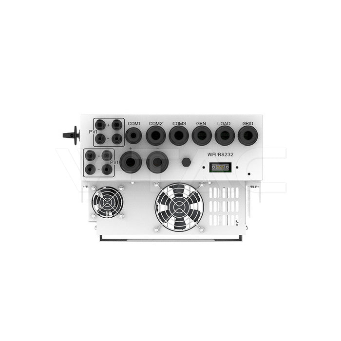 8 kW hibrīdais saules invertors, vienfāzes, 230 V AC, liela strāva, 10 gadu garantija