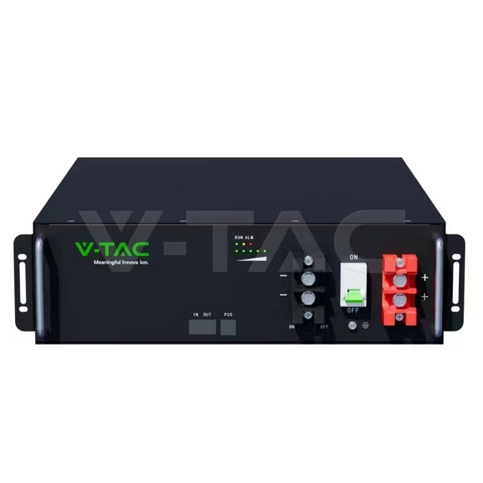 _Piegāde 10 dienas_Litija akumulators 5,12 kWh, 51,2 V, plauktā stiprināms, melns korpuss