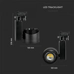 45W(2300Lm) LED COB armatur för strömskenor, V-TAC, IP20, kallvitt ljus 5000K