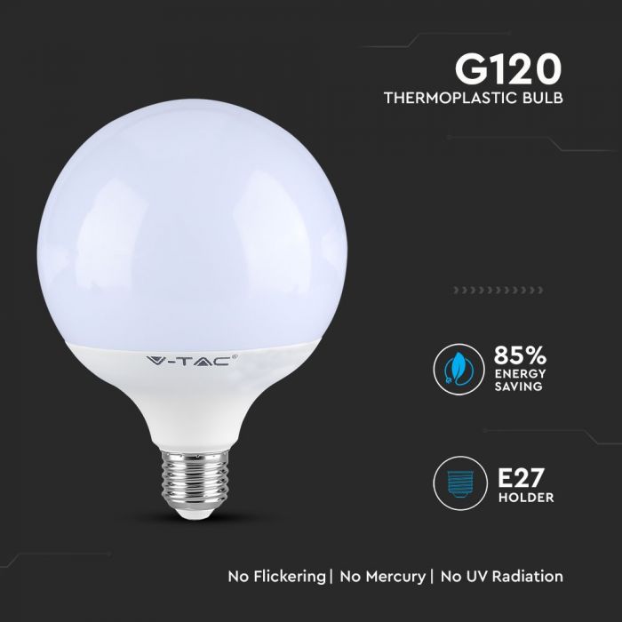 E27 18W(2000Lm) LED Spuldze, V-TAC SAMSUNG, G120, V-TAC, auksti balta gaisma 6400K