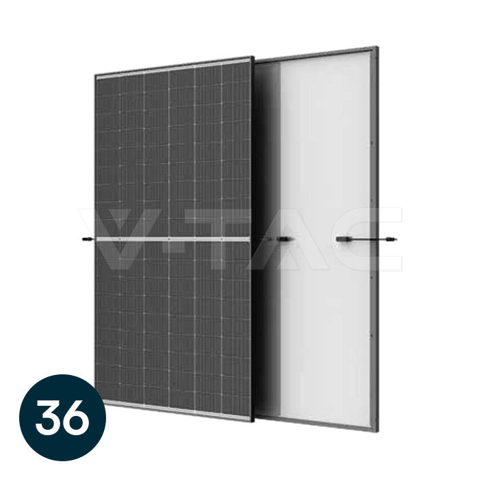 510 W monokristāliskais saules panelis ar dubulto stiklu, 1961 × 1134 × 30 mm, melns rāmis, N-Type I-TOPCon tehnoloģija, palete – 36 gab.