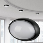 8W(560Lm) LED ceiling, oval, black, IP54, V-TAC, warm white light 3000K