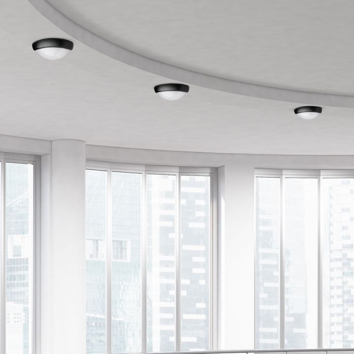 8W(560Lm) LED plafons, ovāls, melns, IP54, V-TAC, silti balta gaisma 3000K