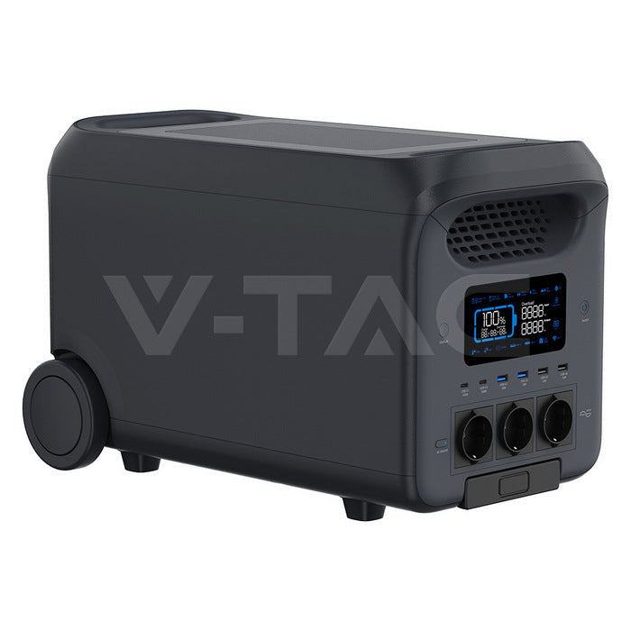 V-TAC 3000 W / 2560 Wh portatīvā barošanas stacija ar LiFePO4 akumulatoru un WiFi