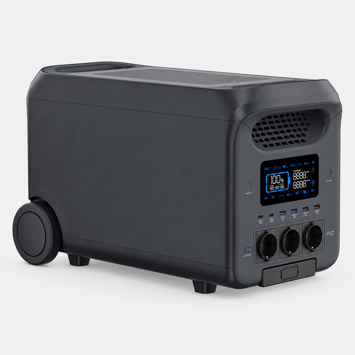 V-TAC 3000 W / 2560 Wh portatīvā barošanas stacija ar LiFePO4 akumulatoru un WiFi