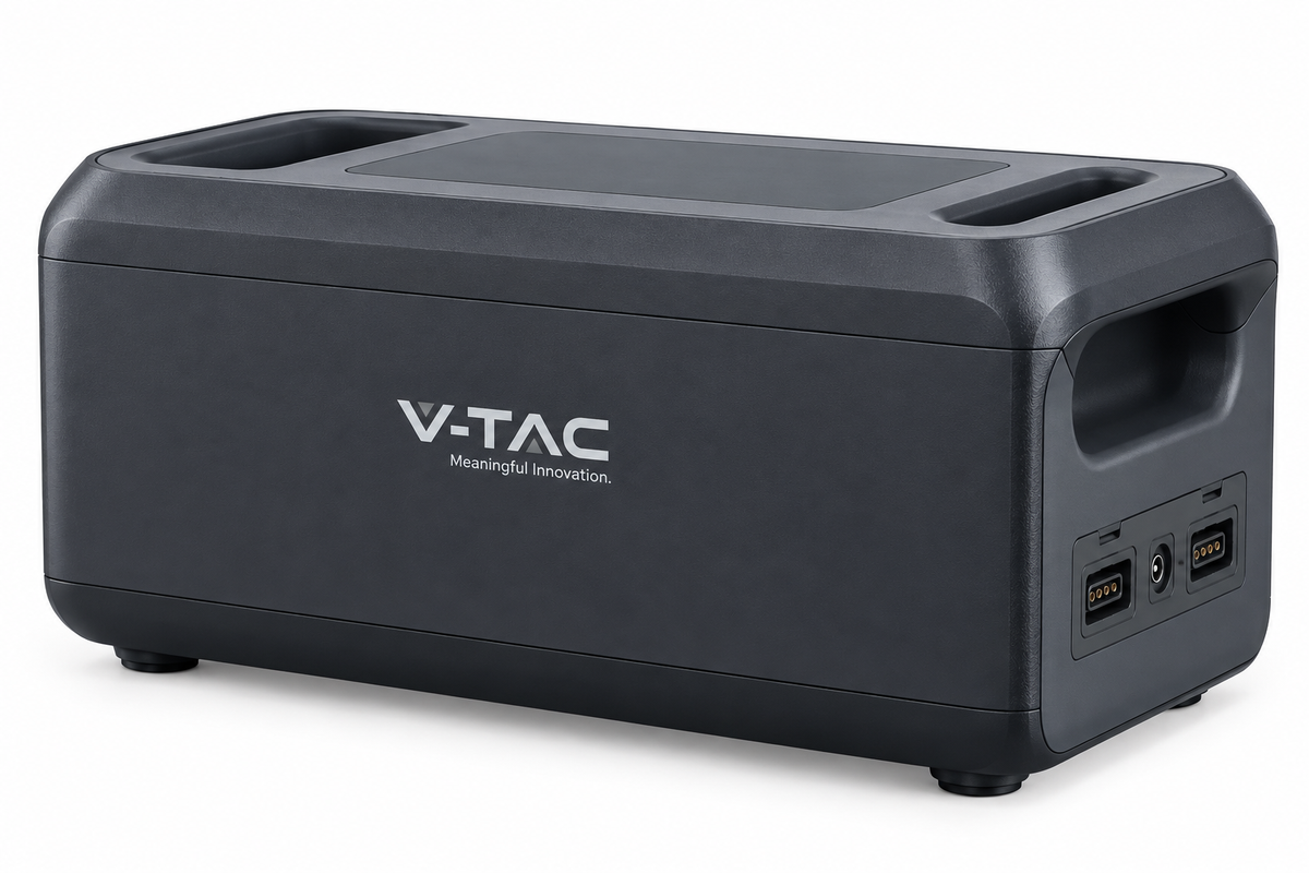V-TAC 2560 Wh LiFePO4 akumulatora paplašināšanas bloks 51,2 V portatīvajām barošanas stacijām