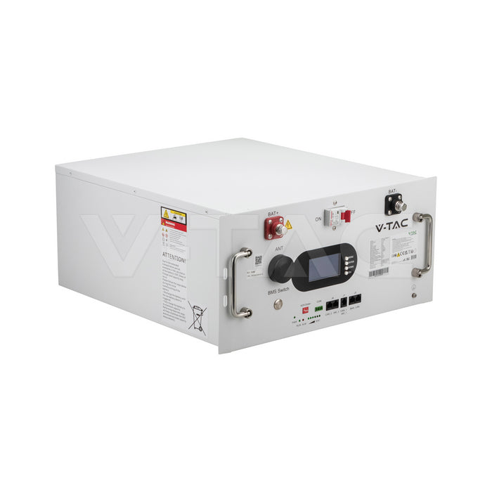 V-TAC VT-91600 9,6 kWh LiFePO4 akumulators balts
