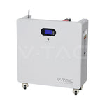 V-TAC 16,07 kWh LiFePO4 akumulators VT-48290, grīdas montāža, IP20, 7000 cikli, Designer balts korpuss
