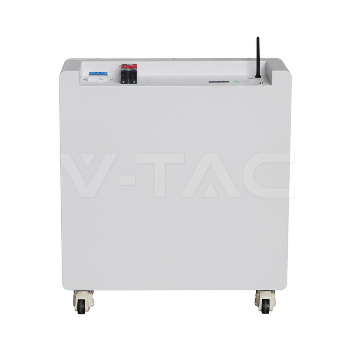 V-TAC 16,07 kWh LiFePO4 akumulators VT-48290, grīdas montāža, IP20, 7000 cikli, Designer balts korpuss