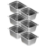 VEVOR 6 gab. 1/2 izmēra tvaika galda panna, nerūsējošais tērauds, 15 cm dziļums