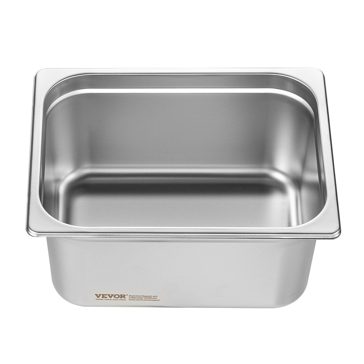 VEVOR 6 gab. 1/2 izmēra tvaika galda panna, nerūsējošais tērauds, 15 cm dziļums
