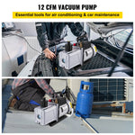 VEVOR vienpakāpes vakuumsūknis, gaisa plūsma 717 l/min (12 CFM), ieplūdes ports 6,35 mm (SAE 1/4)