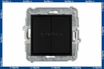 Cross-switch 1+1 mechanism MINI (without pictogram), z/a, IP20/IP44, black