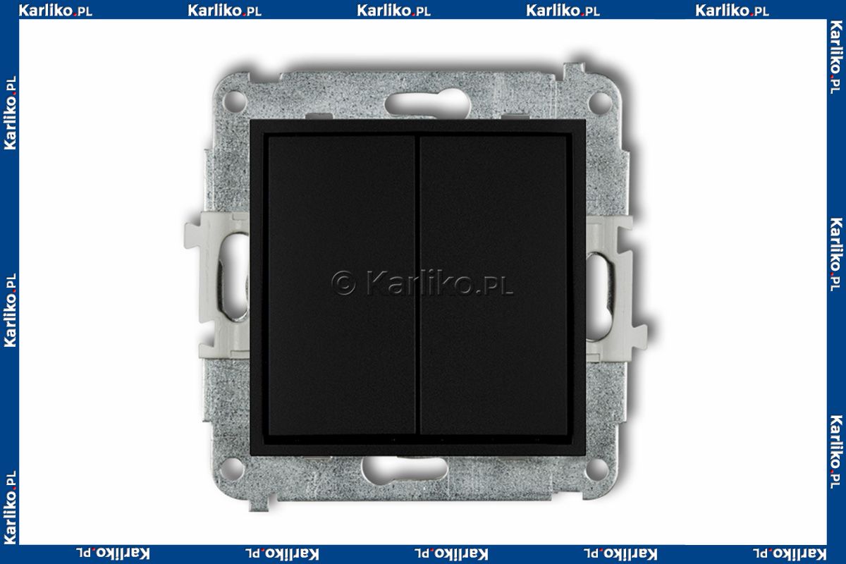 Cross-switch 1+1 mechanism MINI (without pictogram), z/a, IP20/IP44, black
