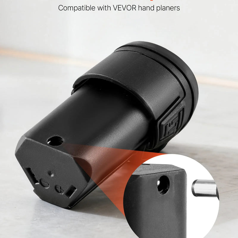 VEVOR litija-jonu akumulators 12 V 2 Ah, pārnēsājams rezerves akumulatoru bloks ar universālu adapteri, saderīgs ar Makita savienojumiem un VEVOR bezvadu elektrisko rokas ēveli, 1 gab.