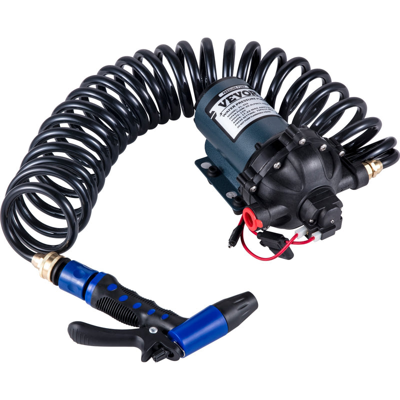 VEVOR mazgāšanas sūknis 12 V, 20,8 l/min, 4,8 bar, ar EPDM vārstu, jūras ūdens filtru un iekšējo/ārējo vītni