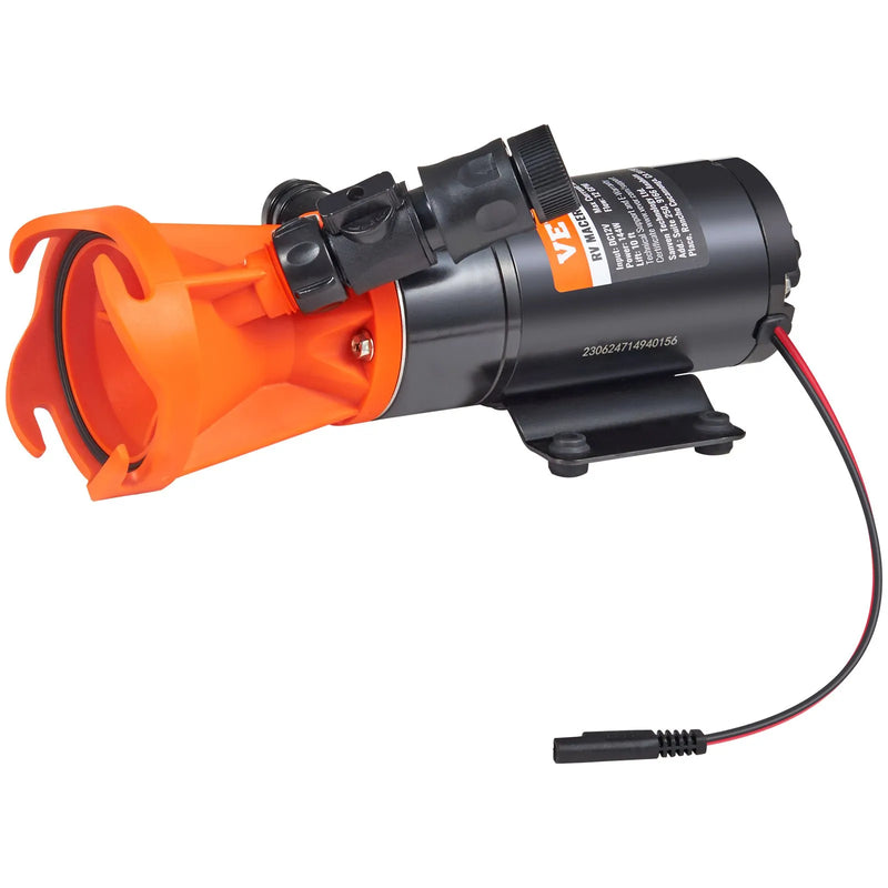 VEVOR portatīvais RV fekāliju smalcinātājsūknis 12 V, notekūdeņu sūknis ar ātro noņemšanu, plūsma 45,4 l/min, noņemams ātrās pieslēgšanas vārsts, metāla šļūtenes skava un barošanas kabelis, paredzēts kemperiem, laivām un dzīvojamajiem auto