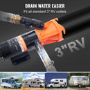 VEVOR portatīvais RV fekāliju smalcinātājsūknis 12 V, notekūdeņu sūknis ar ātro noņemšanu, plūsma 45,4 l/min, noņemams ātrās pieslēgšanas vārsts, metāla šļūtenes skava un barošanas kabelis, paredzēts kemperiem, laivām un dzīvojamajiem auto