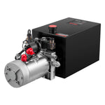 VEVOR 12 l hidrauliskā barošanas stacija, divdarbības 12 V hidrauliskais sūknis pašizgāzēja piekabēm, maksimālais spiediens 22 MPa, plūsmas ātrums 3,4 l/min, hidrauliskais sūknis ar metāla eļļas tvertni transportlīdzekļu pacelšanai