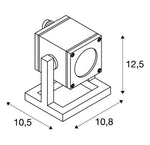 MAX 25W GU10 CUBIX uz virsmas montējams LED gaismeklis,  antracīts,  IP44, IK04