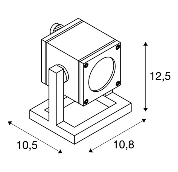 MAX 25W GU10 CUBIX uz virsmas montējams LED gaismeklis,  antracīts,  IP44, IK04