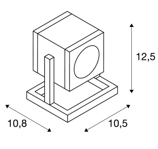 MAX 25W GU10 CUBIX uz virsmas montējams LED gaismeklis,  antracīts,  IP44, IK04