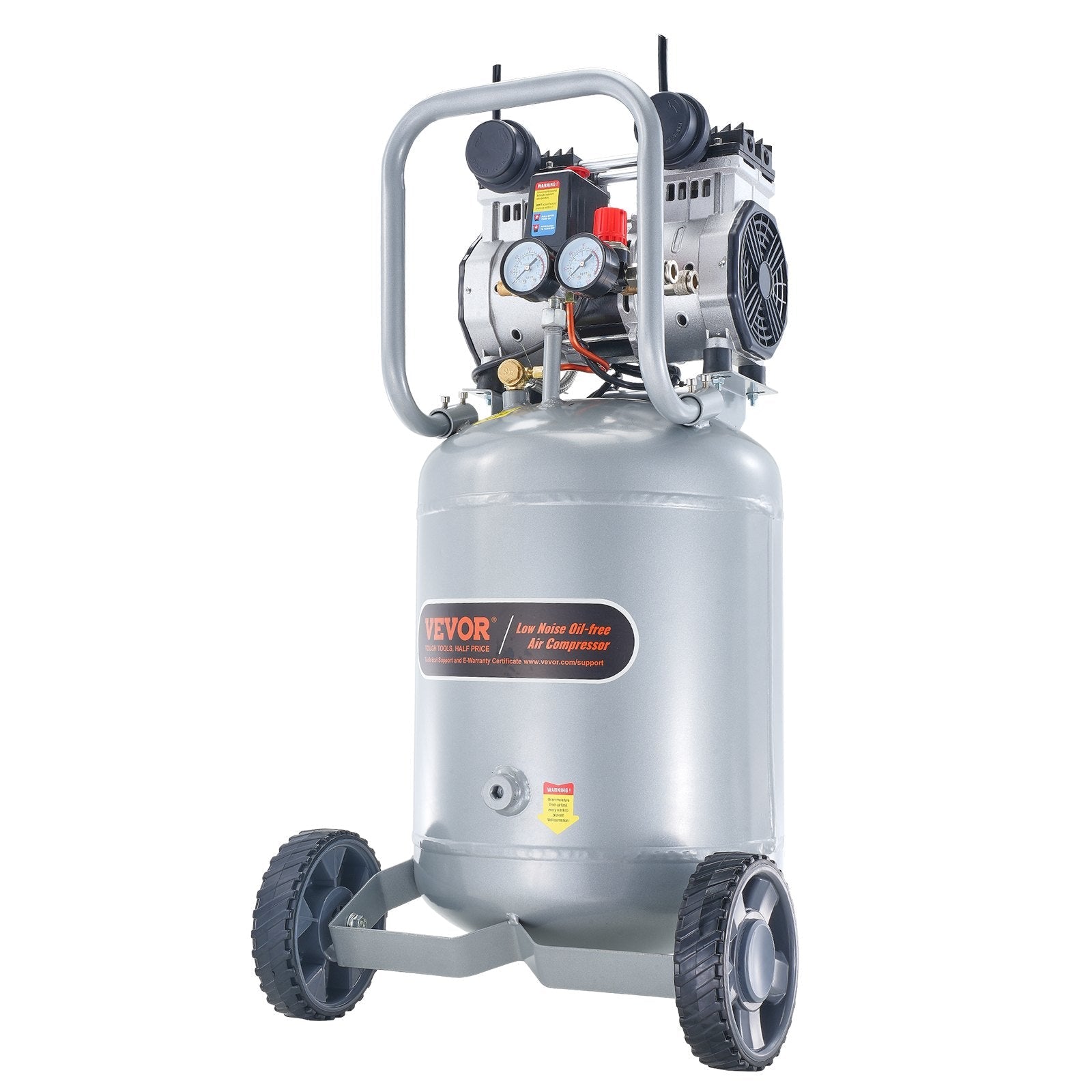 VEVOR 50 L gaisa kompresors, 2 HP, 4 SCFM @ 6,2 bar, bez eļļas, maksimālais spiediens 8 bar (116 PSI)