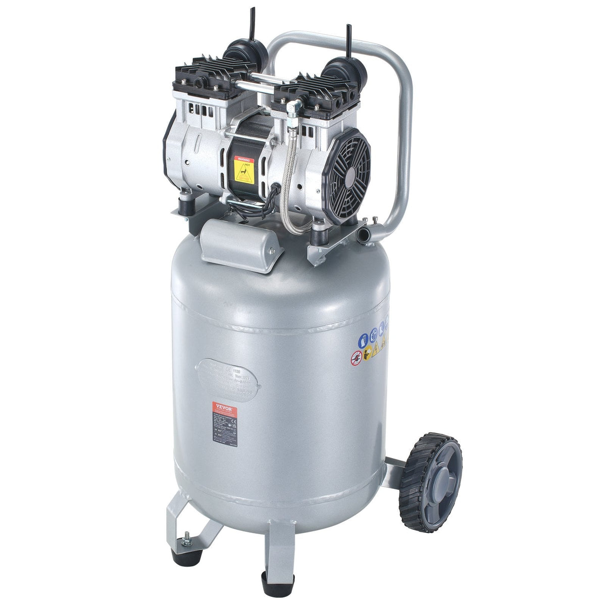 VEVOR 50 L gaisa kompresors, 2 HP, 4 SCFM @ 6,2 bar, bez eļļas, maksimālais spiediens 8 bar (116 PSI)