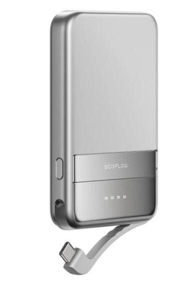 EcoFlow RAPID 5000mAh Wireless Power Bank with Magnetic Charging - Silver