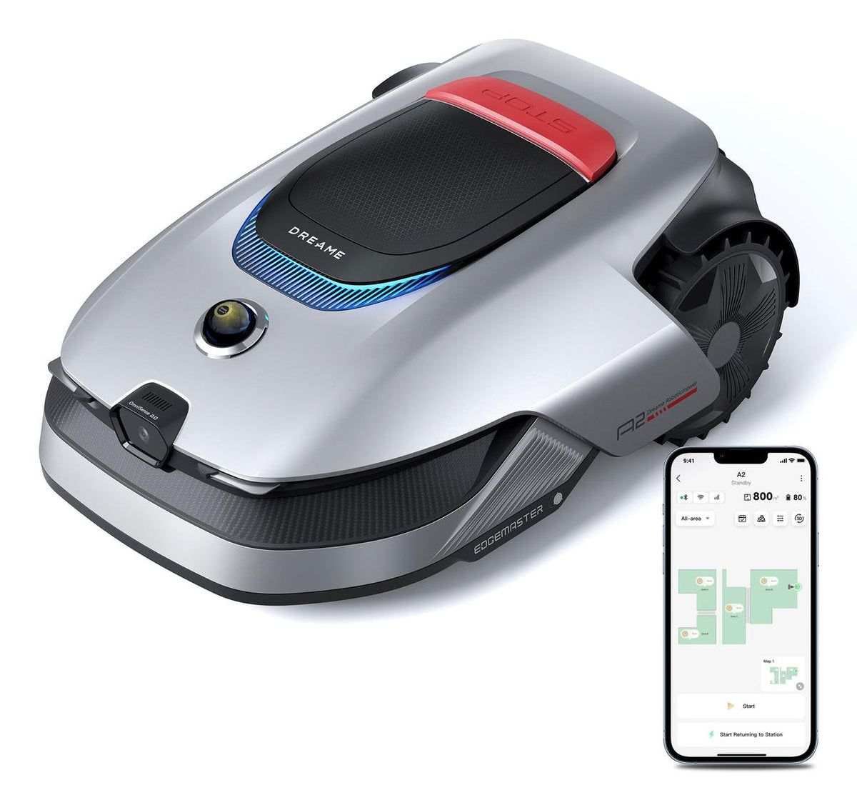 Dreame A2 1200 robotizētais zāles pļāvējs, 1200 m², 3D LiDAR