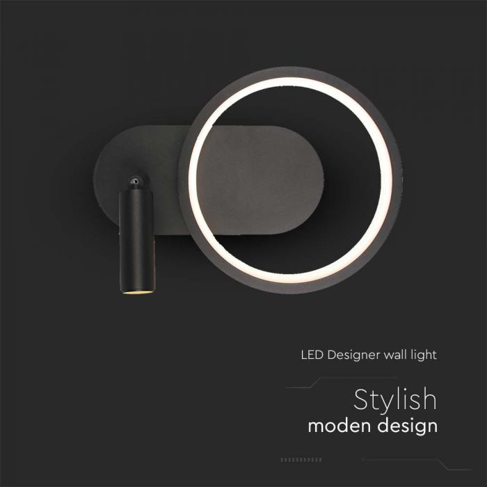 14W(1500Lm) LED dekoratīvs sienas gaismeklis, iP20, V-TAC, metāls, balts, 250x100x180mm, neitrāli balta gaisma 4000K