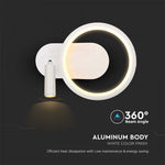 14W(1500Lm) LED decorative wall lamp, IP20, V-TAC, metal, white, 250x100x180mm, neutral white light 4000K