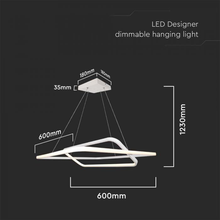 SUPERACTION_48W(5150Lm) LED TRIAC диммируемый потолочный светильник, IP20, V-TAC, теплый белый 3000K