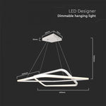 Светильник LED-дизайна мощностью 50 Вт (5150 лм), IP20, V-TAC, металл, белый, 600×1230 мм, с возможностью регулировки яркости. Нейтрально-белый свет 4000 К