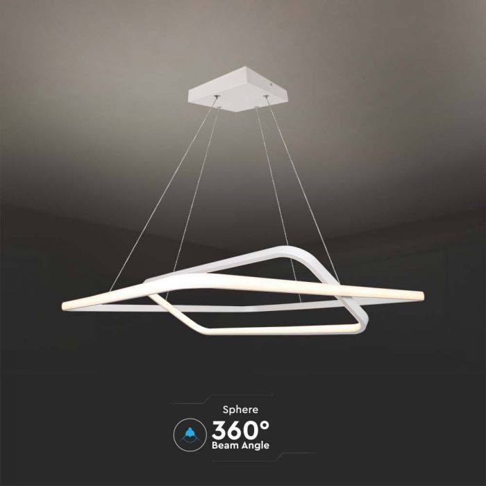 Светильник LED-дизайна мощностью 50 Вт (5150 лм), IP20, V-TAC, металл, белый, 600×1230 мм, с возможностью регулировки яркости. Нейтрально-белый свет 4000 К