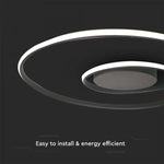 SUPERACTION_50W(5150Lm) светодиодный дизайнерский светильник, IP20, V-TAC, черный, 620x620x100mm, TRIAC диммируемый, теплый белый свет 3000K