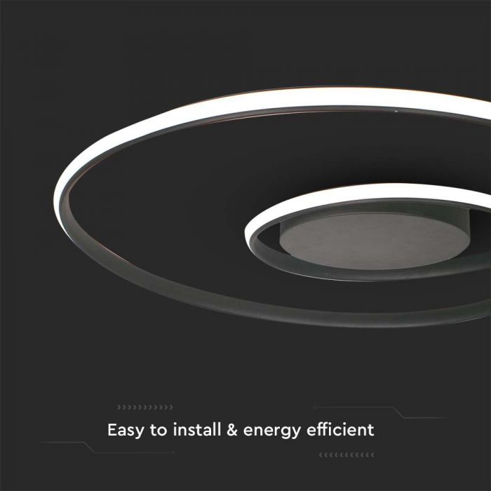 SUPERACTION_50W(5150Lm) светодиодный дизайнерский светильник, IP20, V-TAC, черный, 620x620x100mm, TRIAC диммируемый, теплый белый свет 3000K