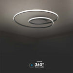 SUPERACTION_50W(5150Lm) светодиодный дизайнерский светильник, IP20, V-TAC, черный, 620x620x100mm, TRIAC диммируемый, теплый белый свет 3000K