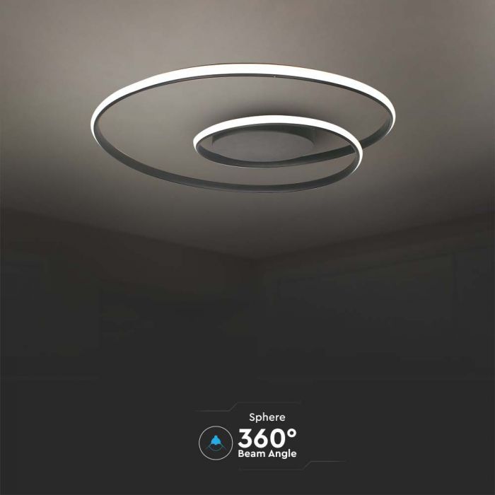 SUPERACTION_50W(5150Lm) светодиодный дизайнерский светильник, IP20, V-TAC, черный, 620x620x100mm, TRIAC диммируемый, теплый белый свет 3000K