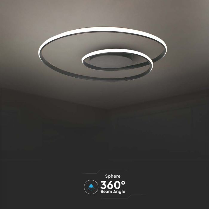 50W(5150Lm) LED design lamp, IP20, V-TAC, black, 620x620x100mm, TRIAC dimmable, warm white light 3000K
