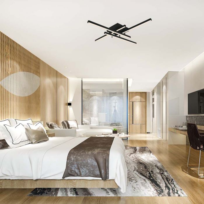SUPERAKCIJA_38W(4100Lm) LED dizaina gaismeklis, IP20, V-TAC, metāla, melns, 850x850xH105mm, neitrāli balta gaisma 4000K